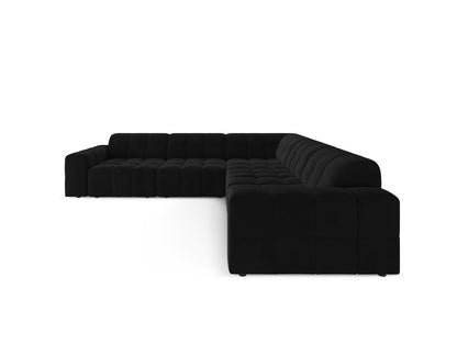 Chicago — Corner Sofa Black (Bluvel 19) Black Plastic
