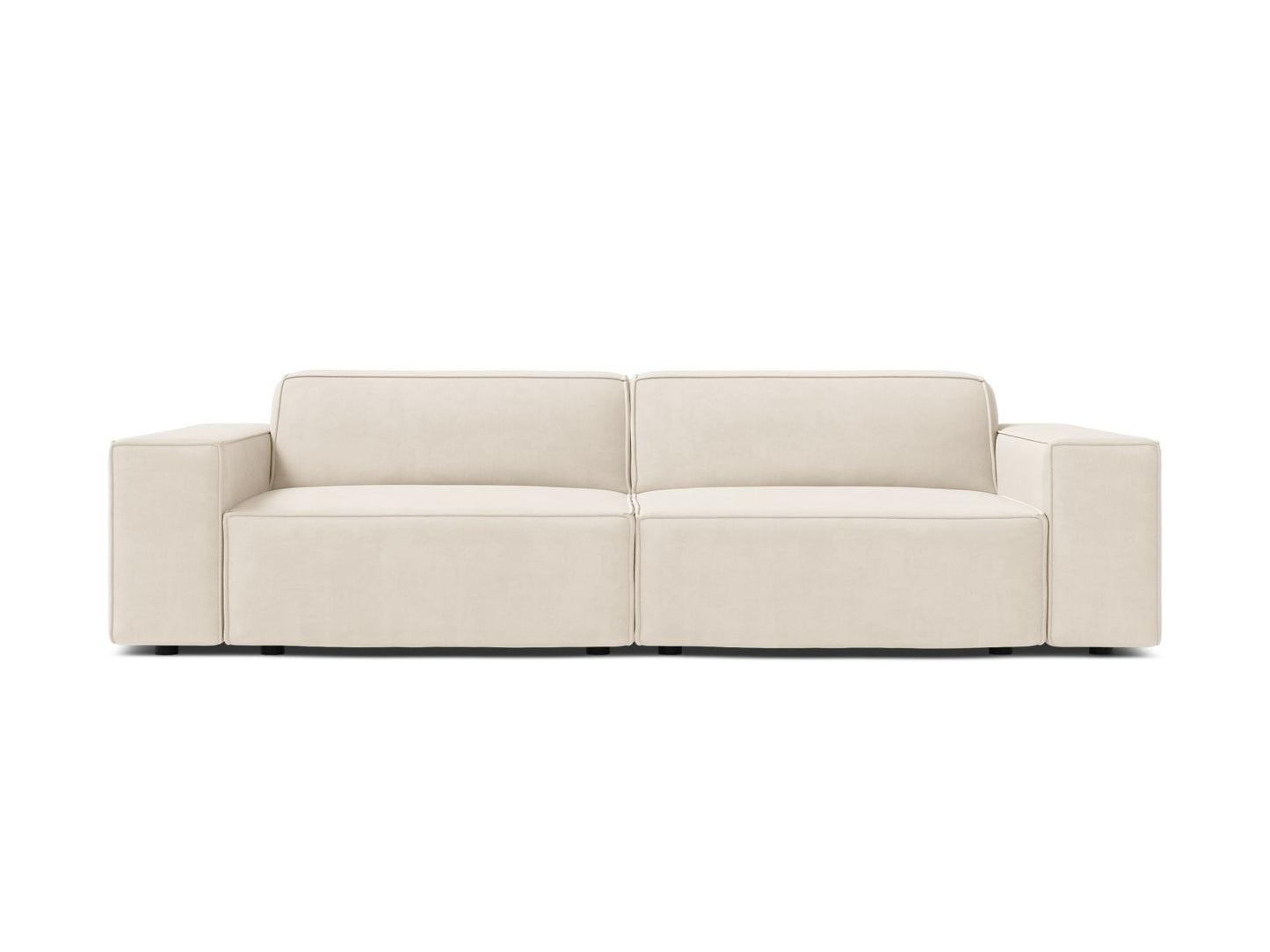 Jodie — Sofa Light Beige (Bluvel 22) Black Plastic