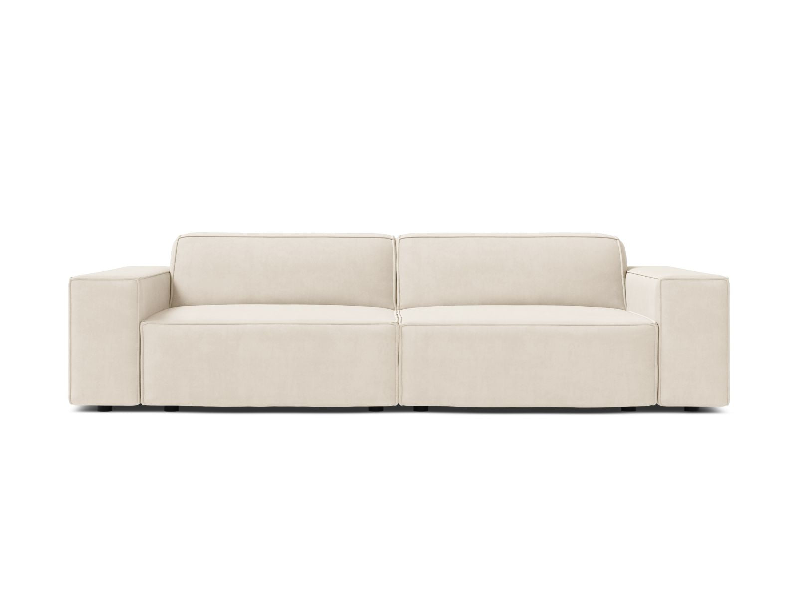 Jodie — Sofa Light Beige (Bluvel 22) Black Plastic