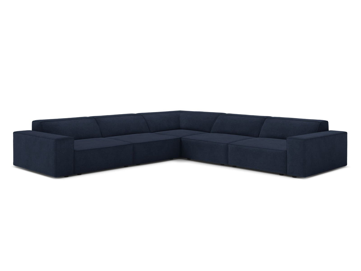 Jodie — Corner Sofa Navy Blue (Liberty 15) Black Plastic