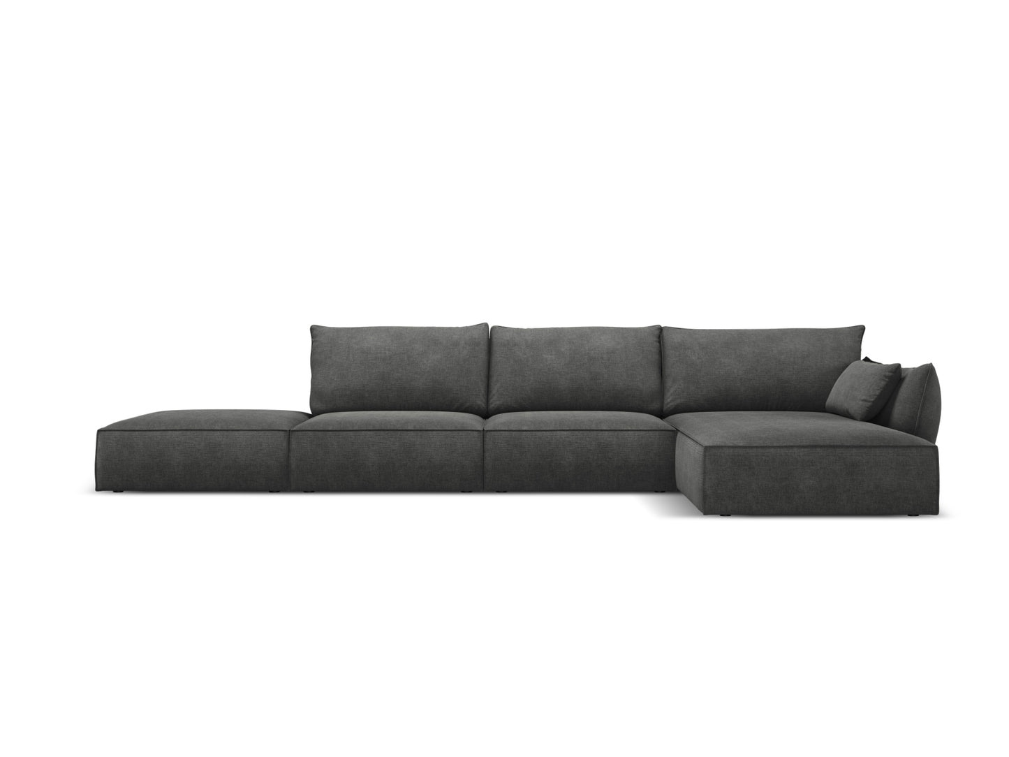 Kaelle — Corner Sofa Dark Grey (Over The Horizon 97) Black Plastic Right