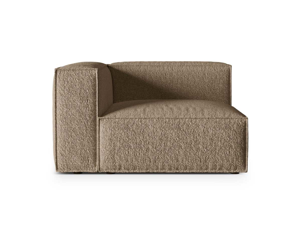 Nuria — Modular Sofa Cappuccino (Monet Cappucino) Black Plastic Left