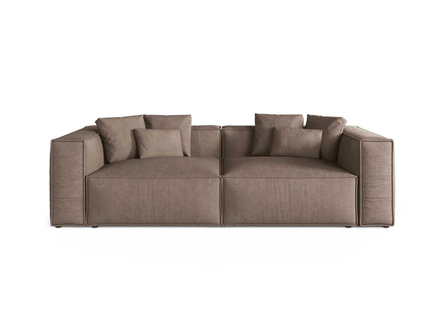 Aveiro — Sofa Cappuccino (Liberty 5) Black Plastic