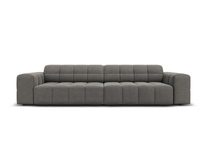 Chicago — Sofa Light Grey (Bluvel 13) Black Plastic