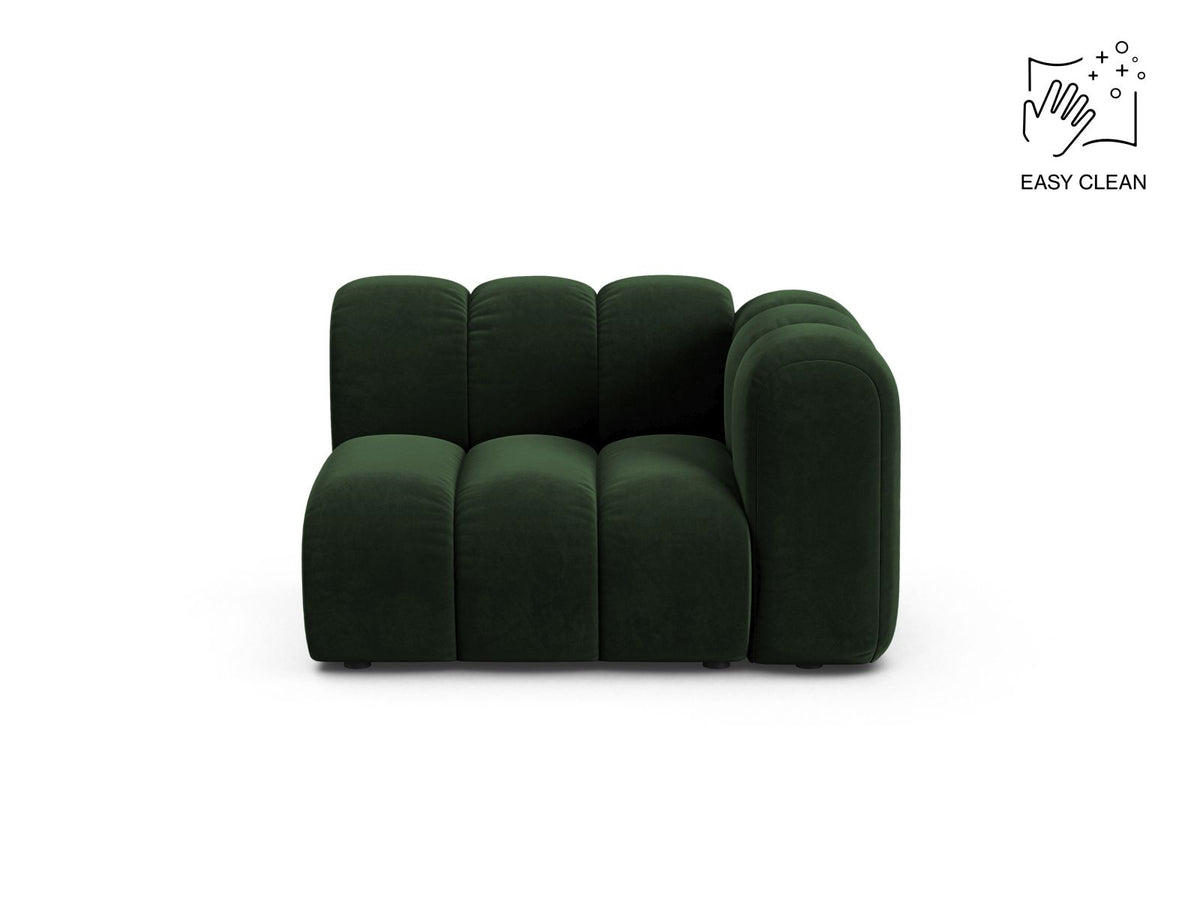 Lupine — Modular Sofa Bottle Green (Venus 2940) Black Plastic Right