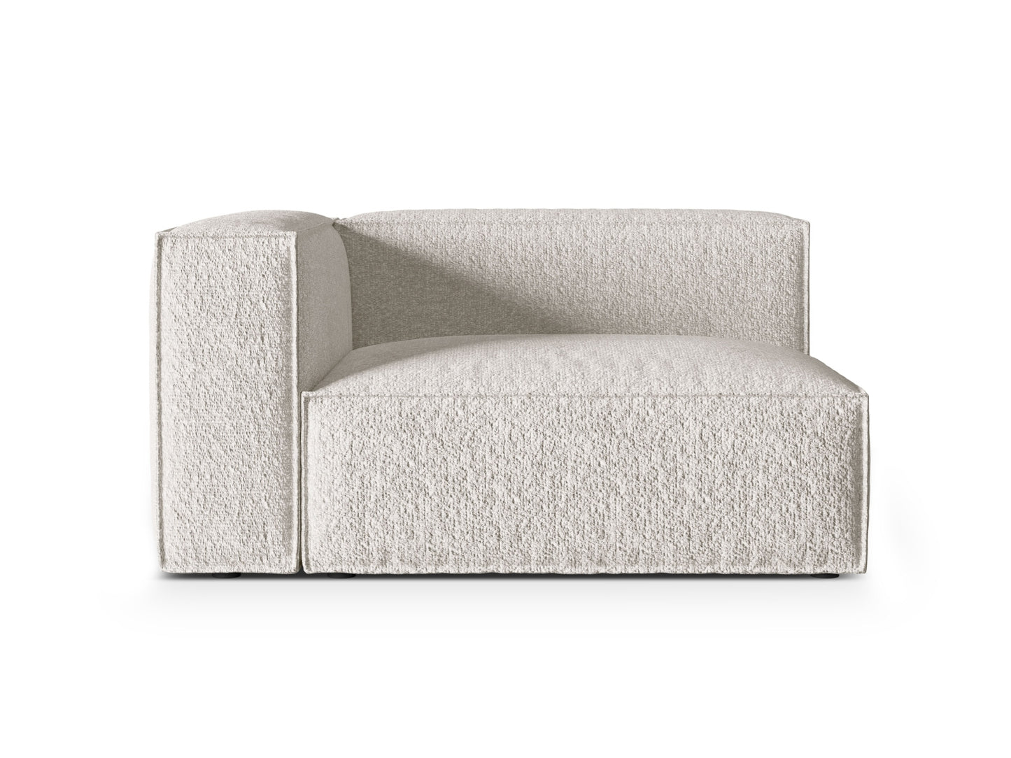 Nuria — Modular Sofa Grey Beige Melange (Monet Pearl) Black Plastic Left