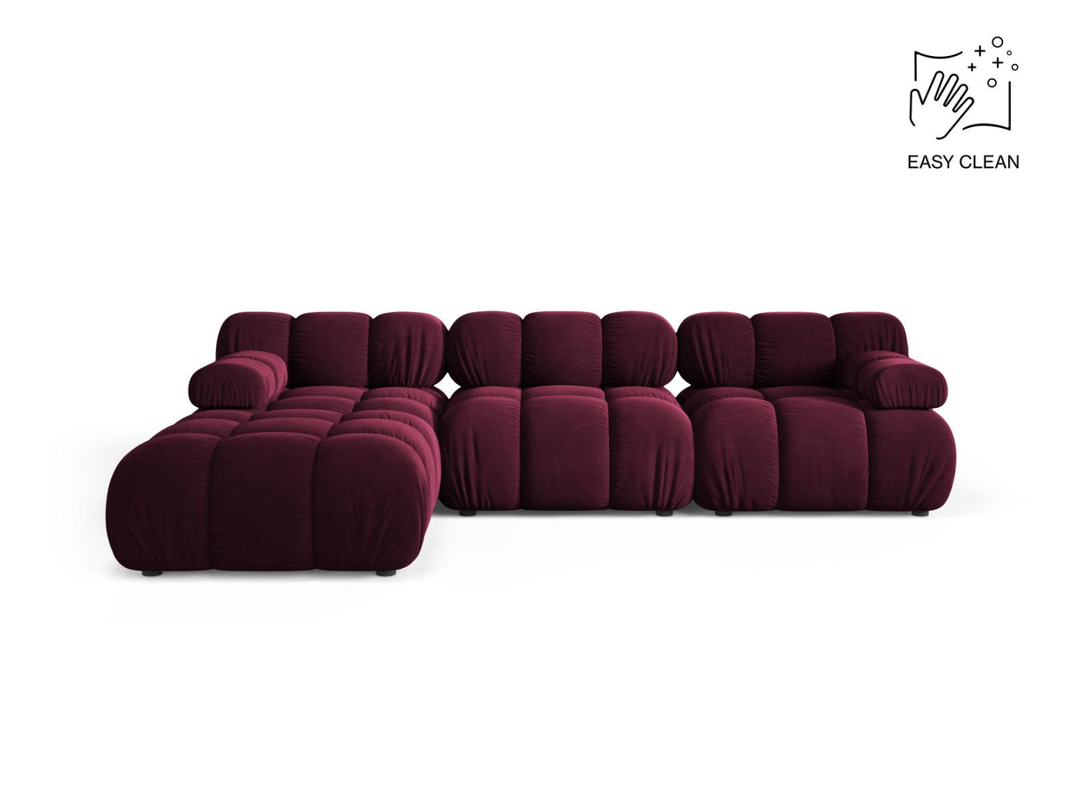Bellis — Sofa Burgundy (Venus 2932) Black Plastic