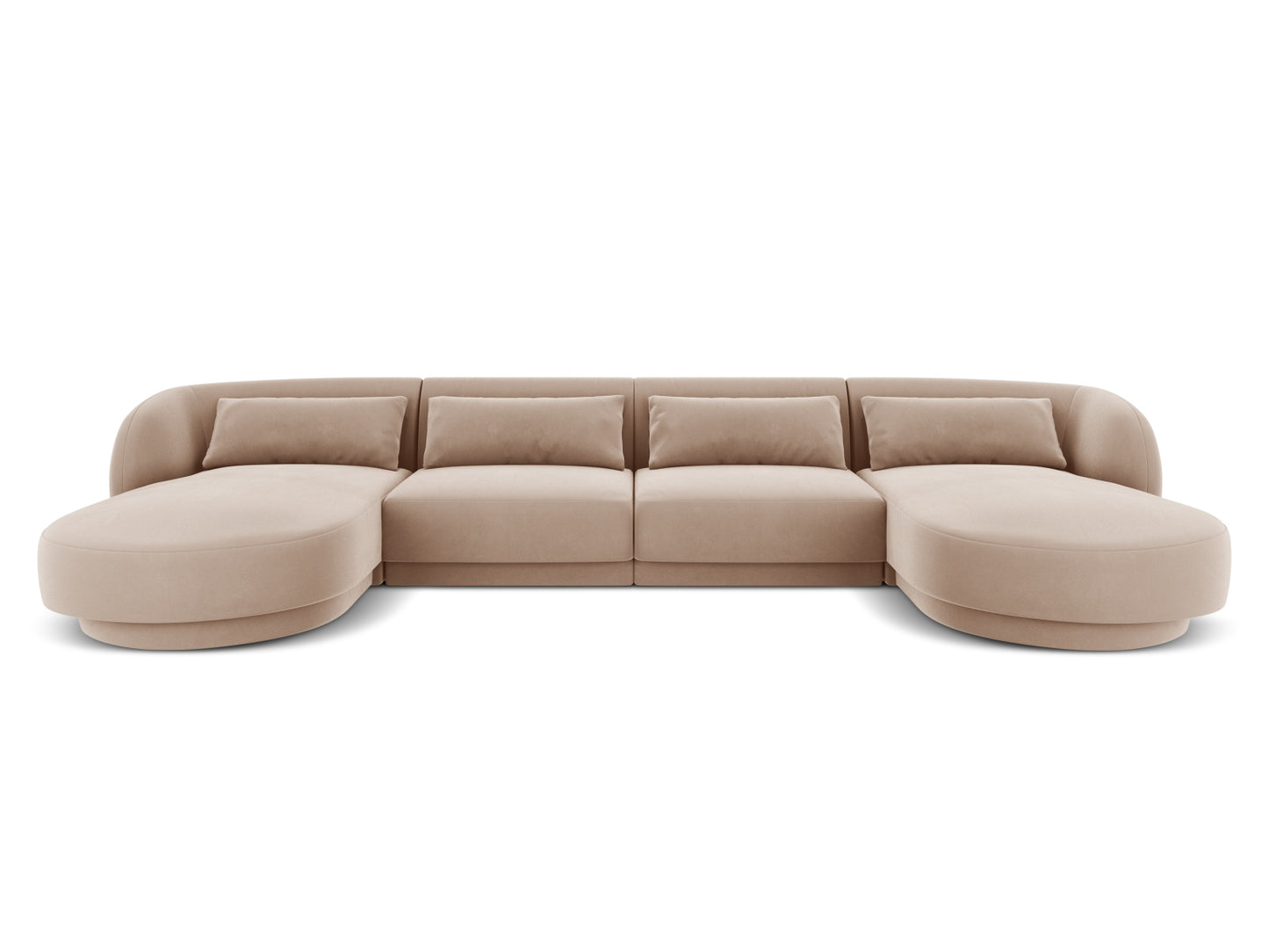 Tulum — Panoramic Sofa Beige (Bluvel 28) Black Plastic