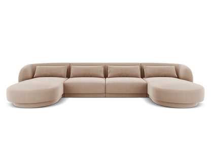 Tulum — Panoramic Sofa Beige (Bluvel 28) Black Plastic