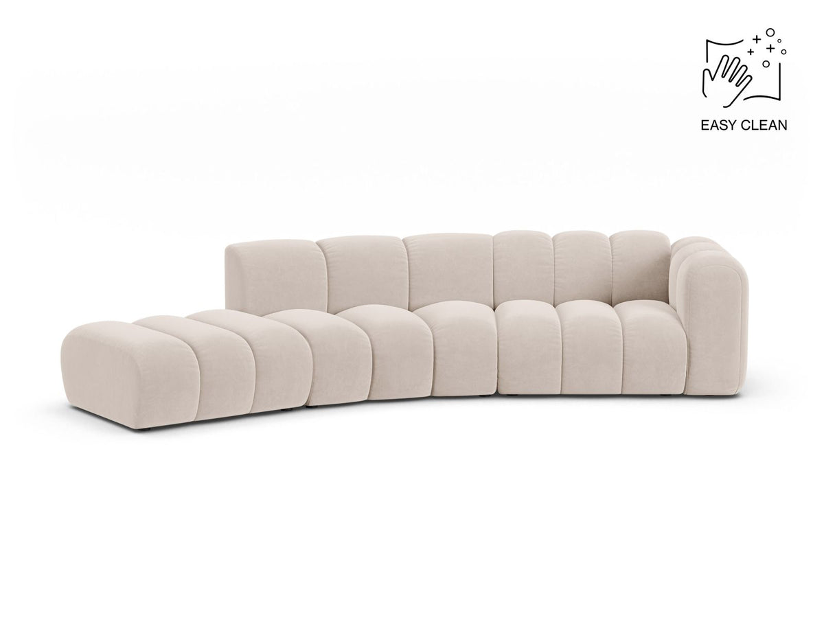 Lupine — Sofa Light Beige (Venus 2927) Black Plastic Right
