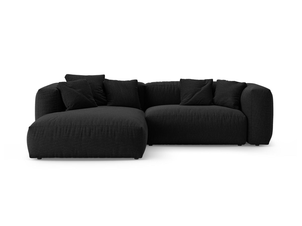 Martina — Corner Sofa Black (Boston Black) Black Plastic Left