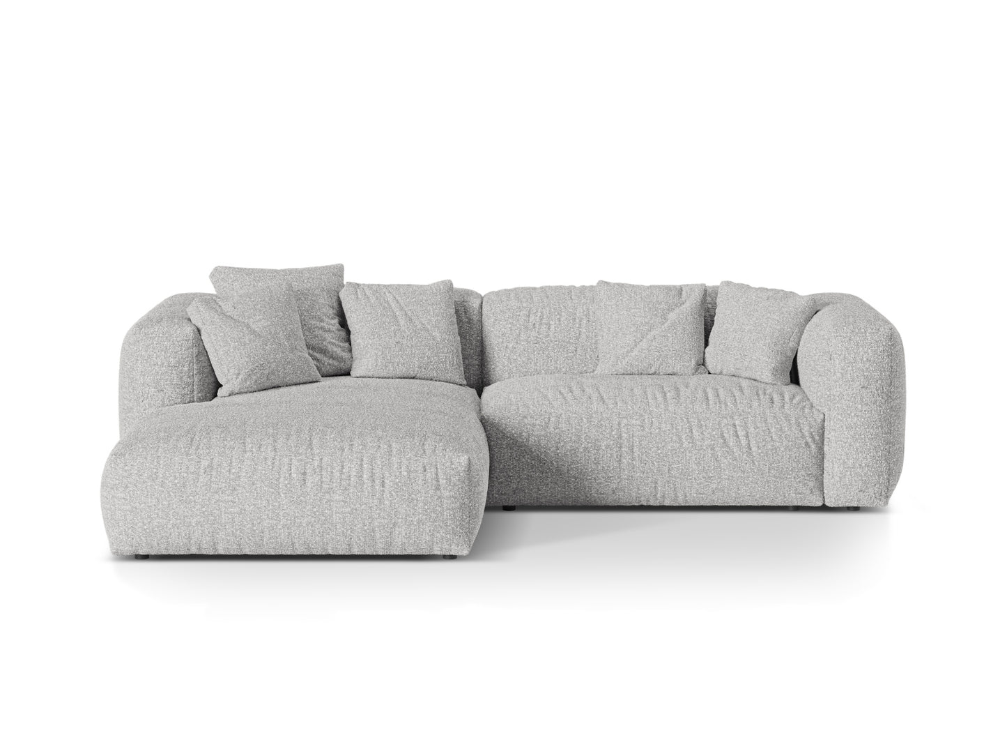Martina — Corner Sofa Silver (Monet Silver) Black Plastic Left