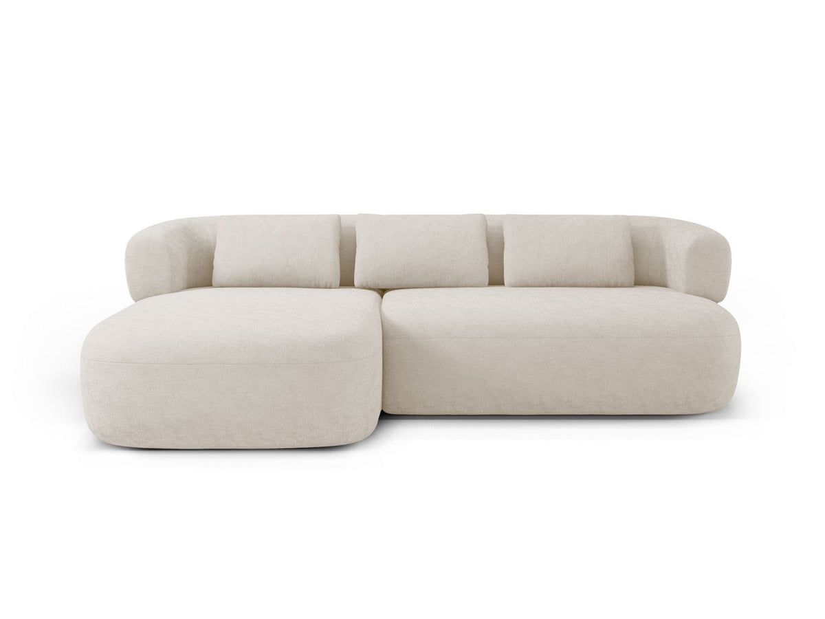 Jenny — Corner Sofa Light Beige (Perfect Harmony 02) Black Plastic Left