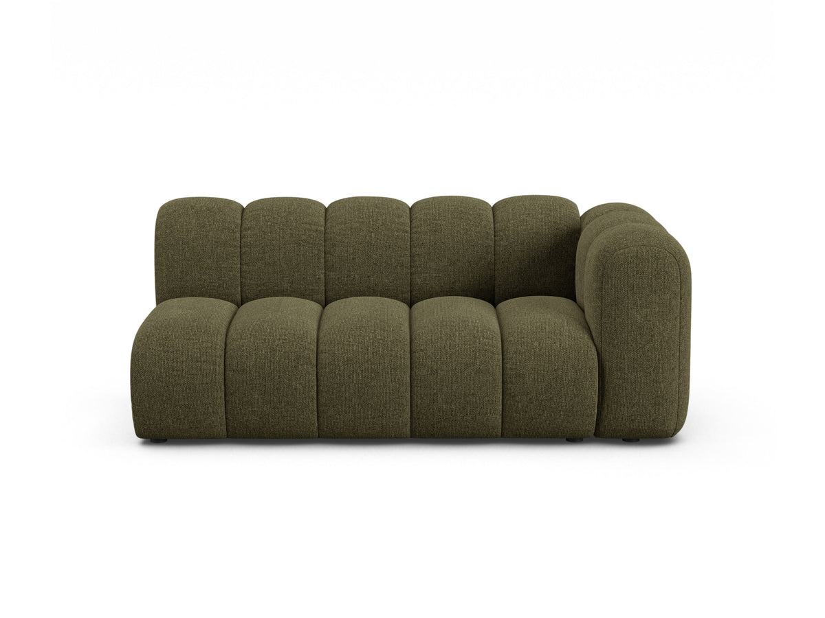 Lupine — Modular Sofa Green (Eden 12 Olive) Black Plastic Right