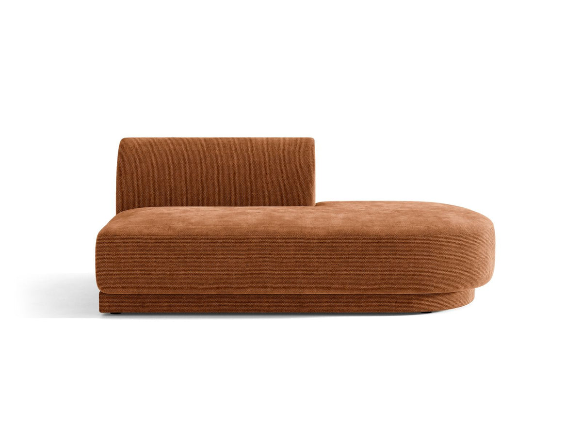 Miley — Modular Sofa Brick (Eden 10 Terra) Black Plastic Right