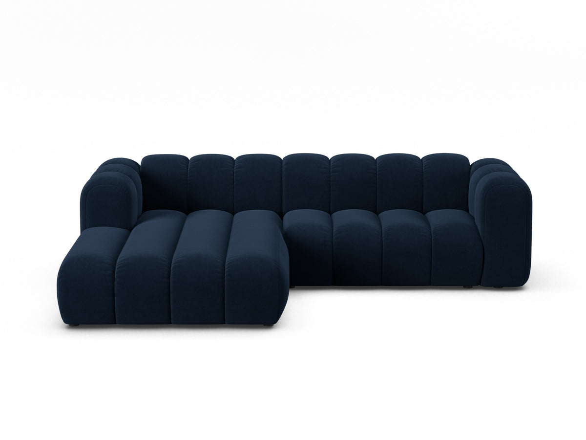 Lupine — Corner Sofa Royal Blue (Salvador 5) Black Plastic Left