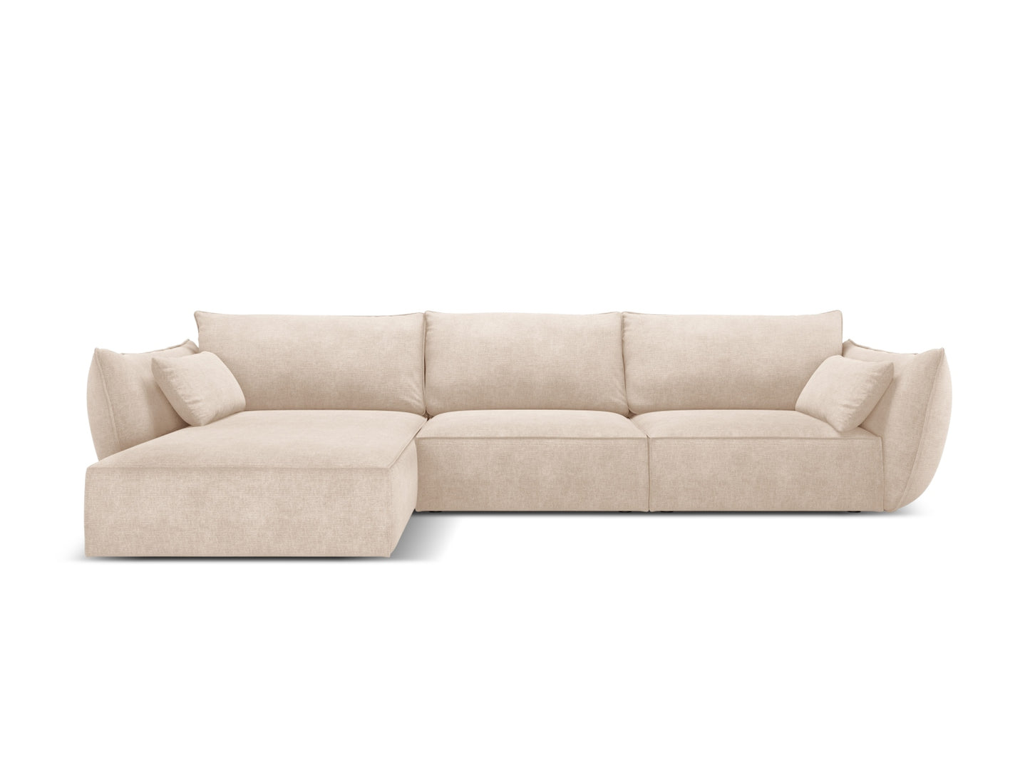 Kaelle — Corner Sofa Beige (Over The Horizon 08) Black Plastic Left