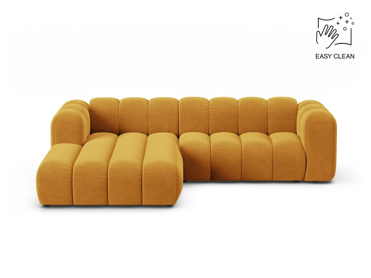 Lupine — Corner Sofa Yellow (Venus 2917) Black Plastic Left