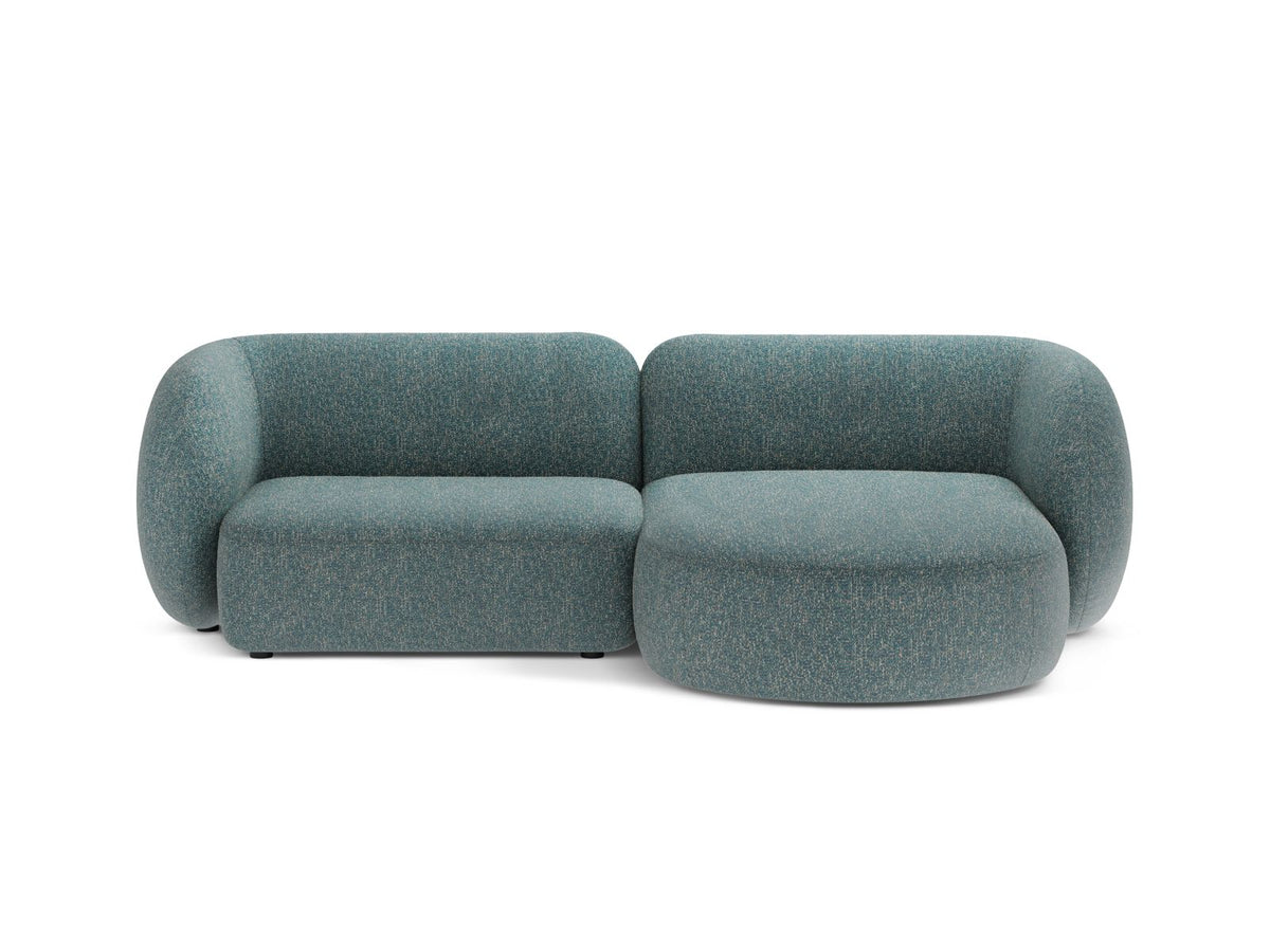 Kate — Corner Sofa Blue Melange (Puente 73) Black Plastic Right