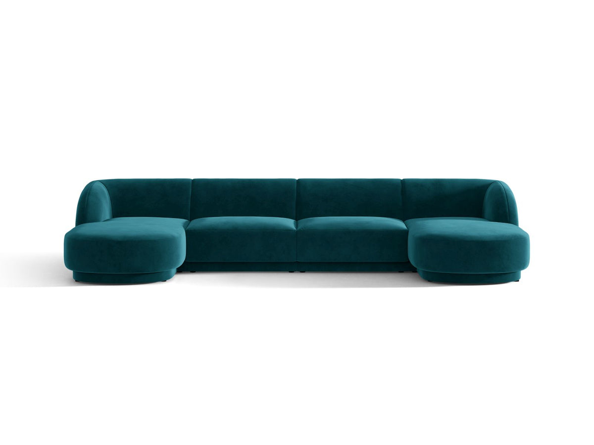 Miley — Panoramic Sofa Deep Petrol (Venus 2911) Black Plastic