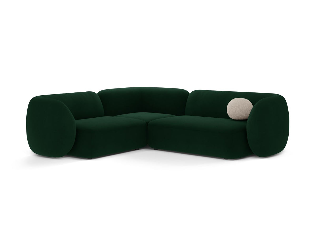 Kate — Corner Sofa Bottle Green (Salvador 7) Black Plastic