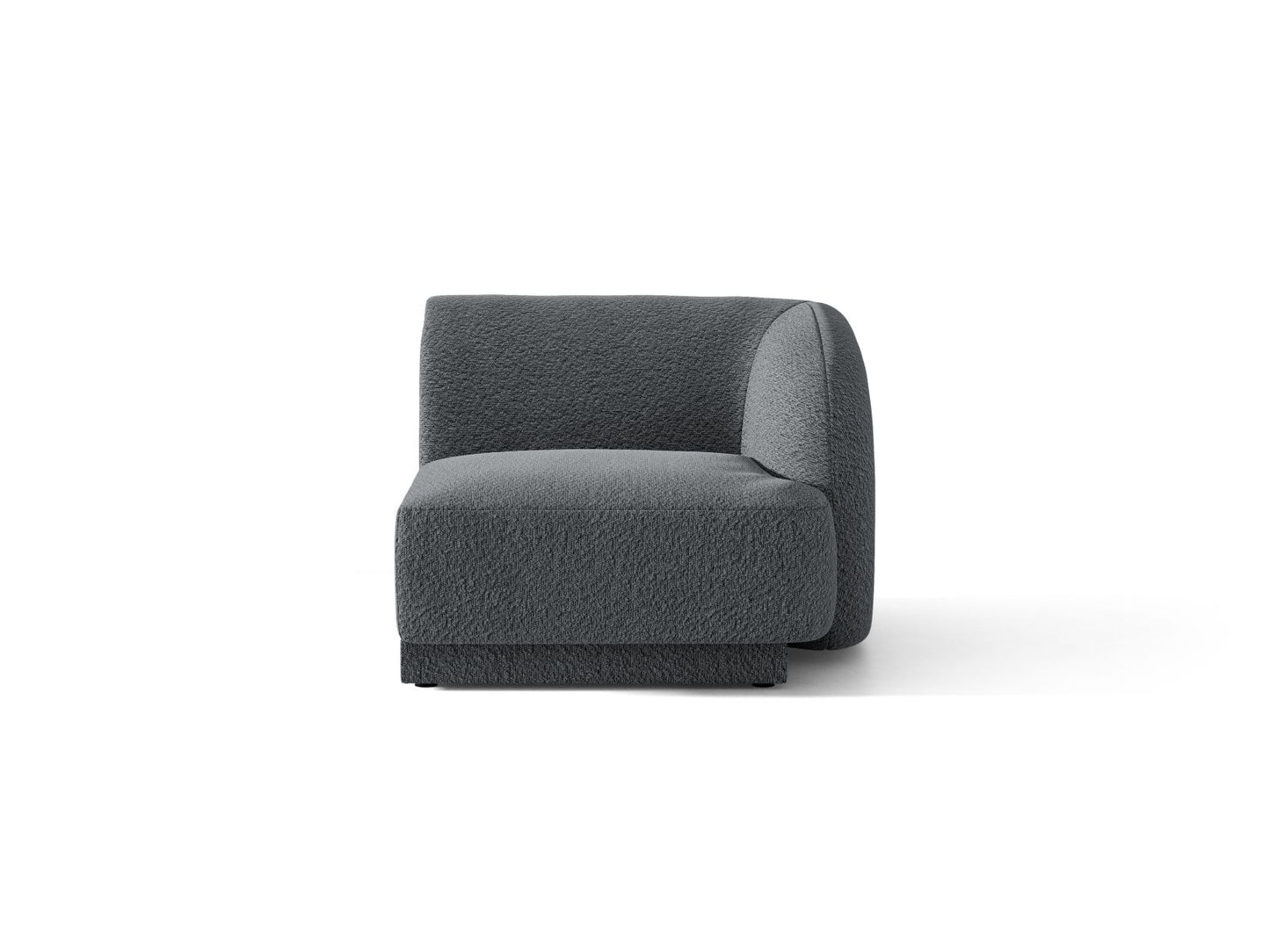 Miley — Modular Sofa Dark Grey (Baloo 2083) Black Plastic Right
