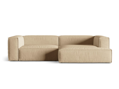 Nuria — Corner Sofa Nude (Paris Beige) Black Plastic