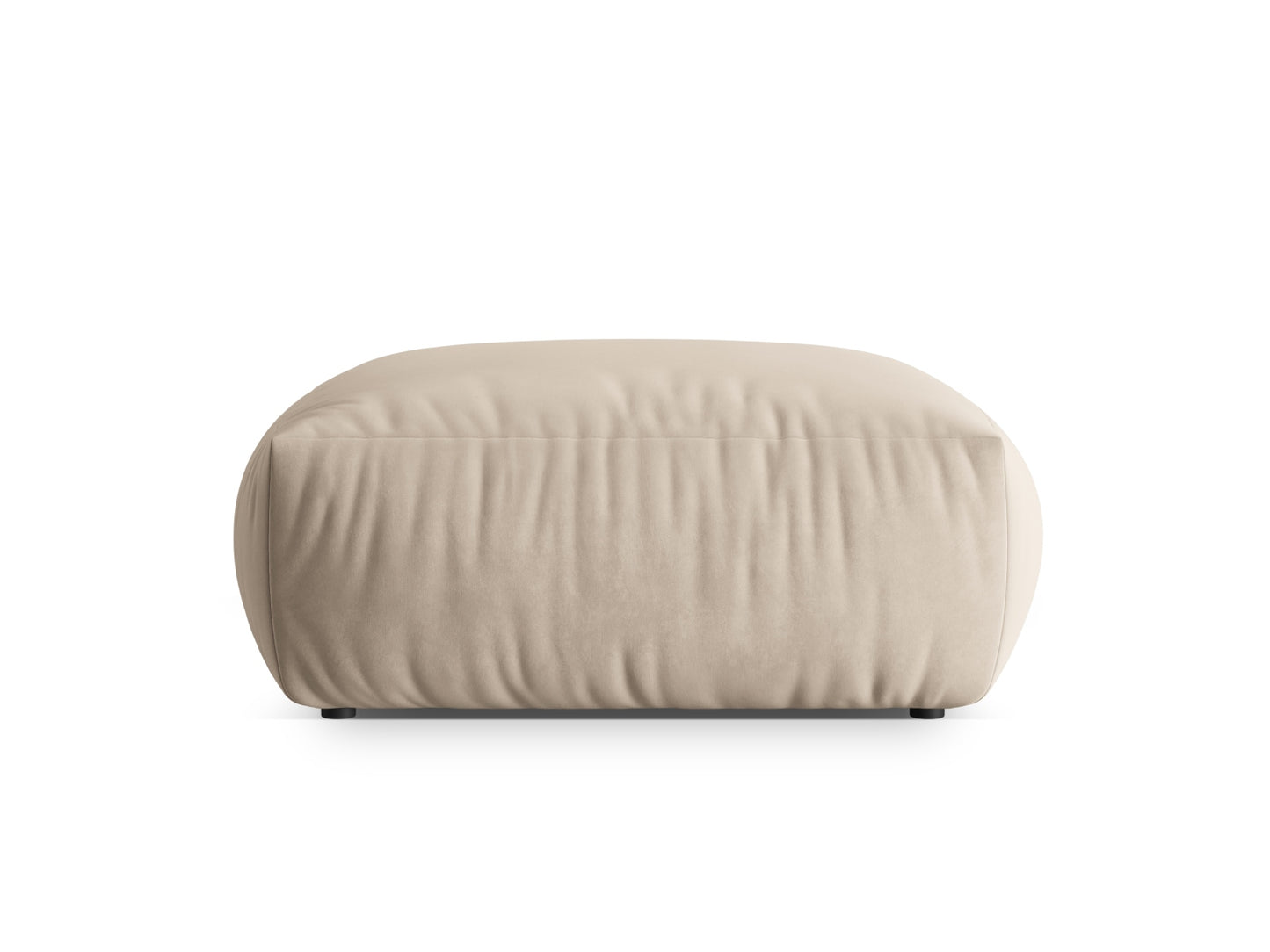 Chris — Pouf Light Beige (Casino Pearl) Black Plastic