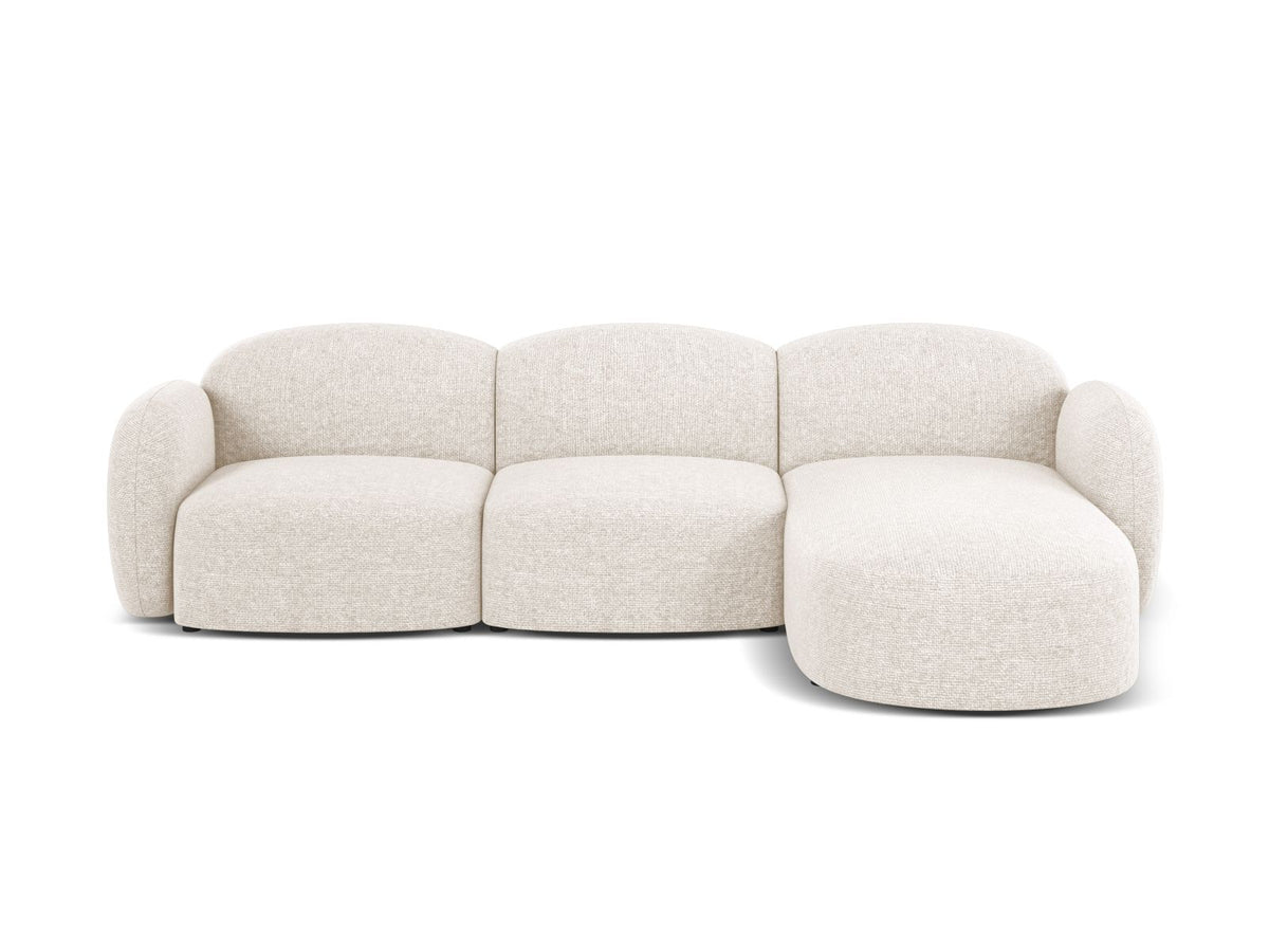 Blair — Corner Sofa Light Beige (Eden 2 Pearl) Black Plastic Right