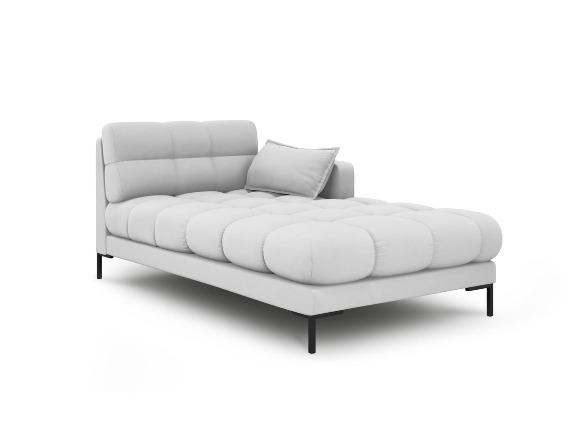 Mamaia — Chaise Longue Light Grey (Neve 80) Black Metal Right