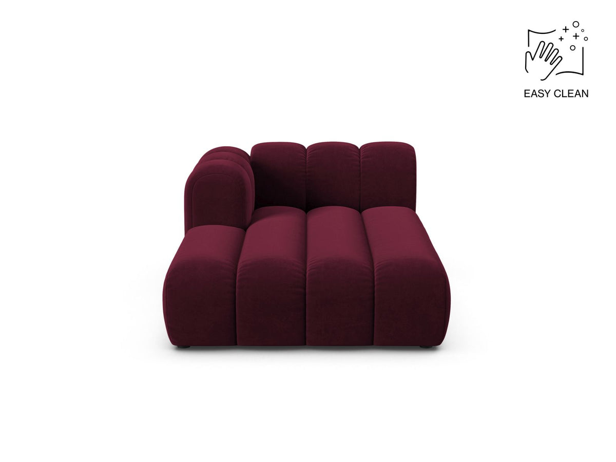 Lupine — Chaise Longue Burgundy (Venus 2932) Black Plastic Left