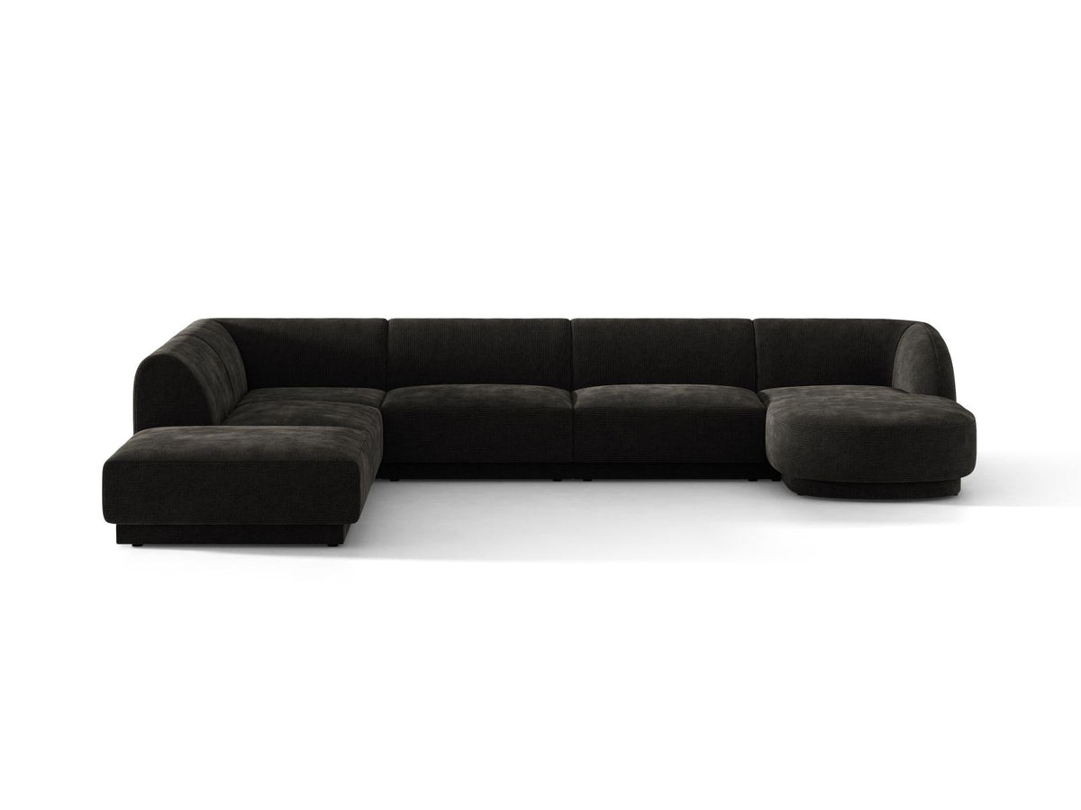 Miley — Panoramic Sofa Anthracite (Eden 21 Black) Black Plastic Left
