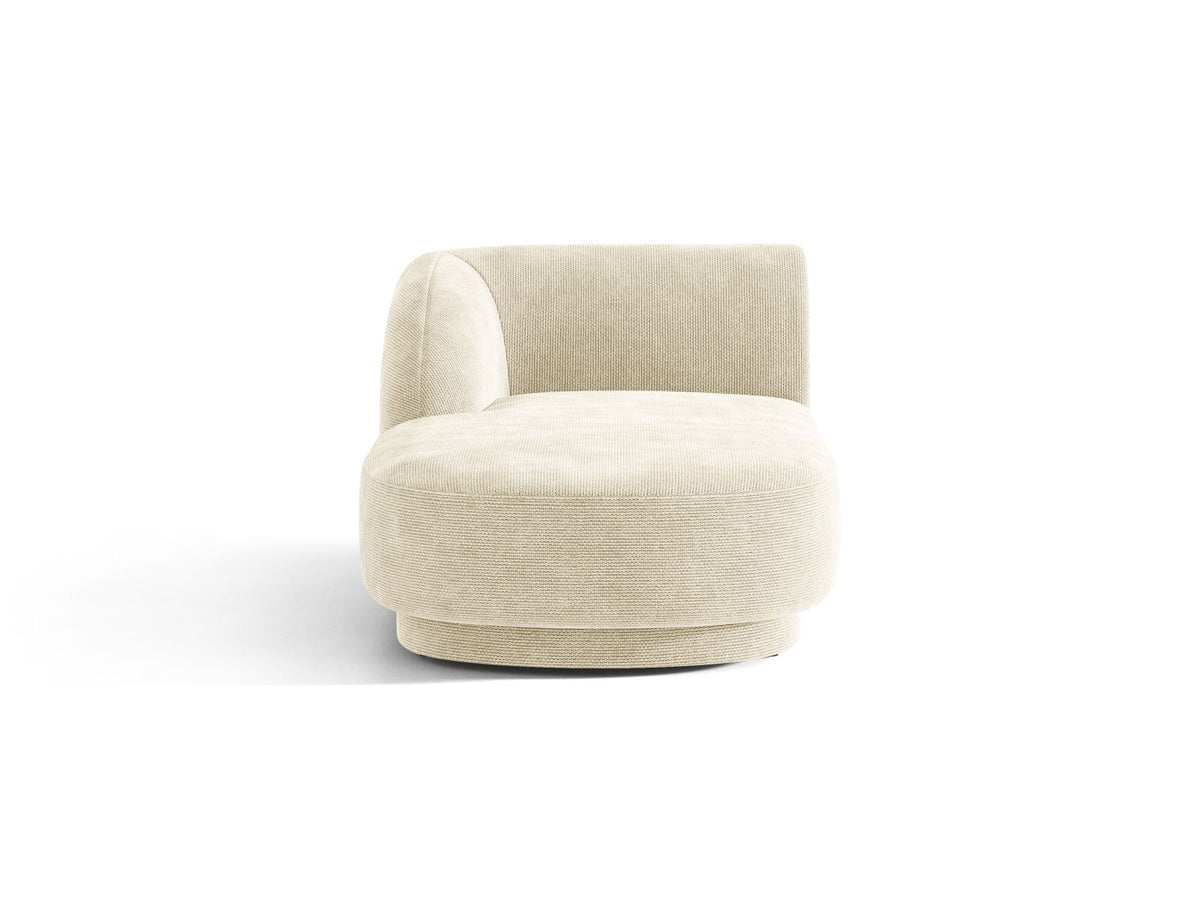 Miley — Chaise Longue Light Beige (Haga 23) Black Plastic Left
