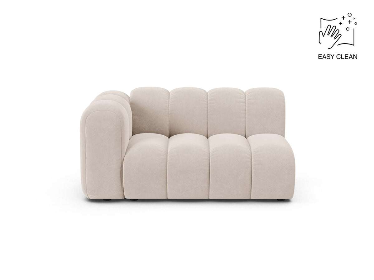 Lupine — Modular Sofa Light Beige (Venus 2927) Black Plastic Left