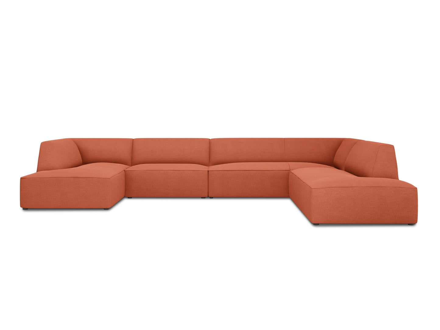 Ruby — Panoramic Sofa Coral (Ottawa 2) Black Plastic Right