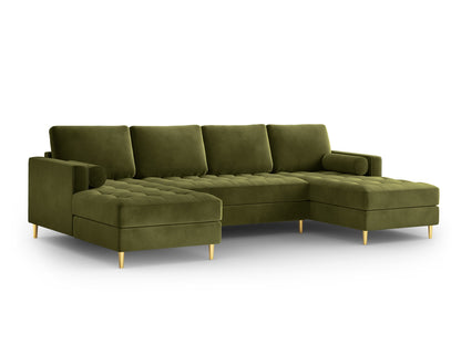 Aspen — Panoramic Sofa Green (Salvador 8) Gold Metal
