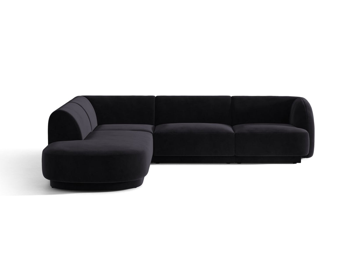 Miley — Corner Sofa Black (Venus 2923) Black Plastic Left
