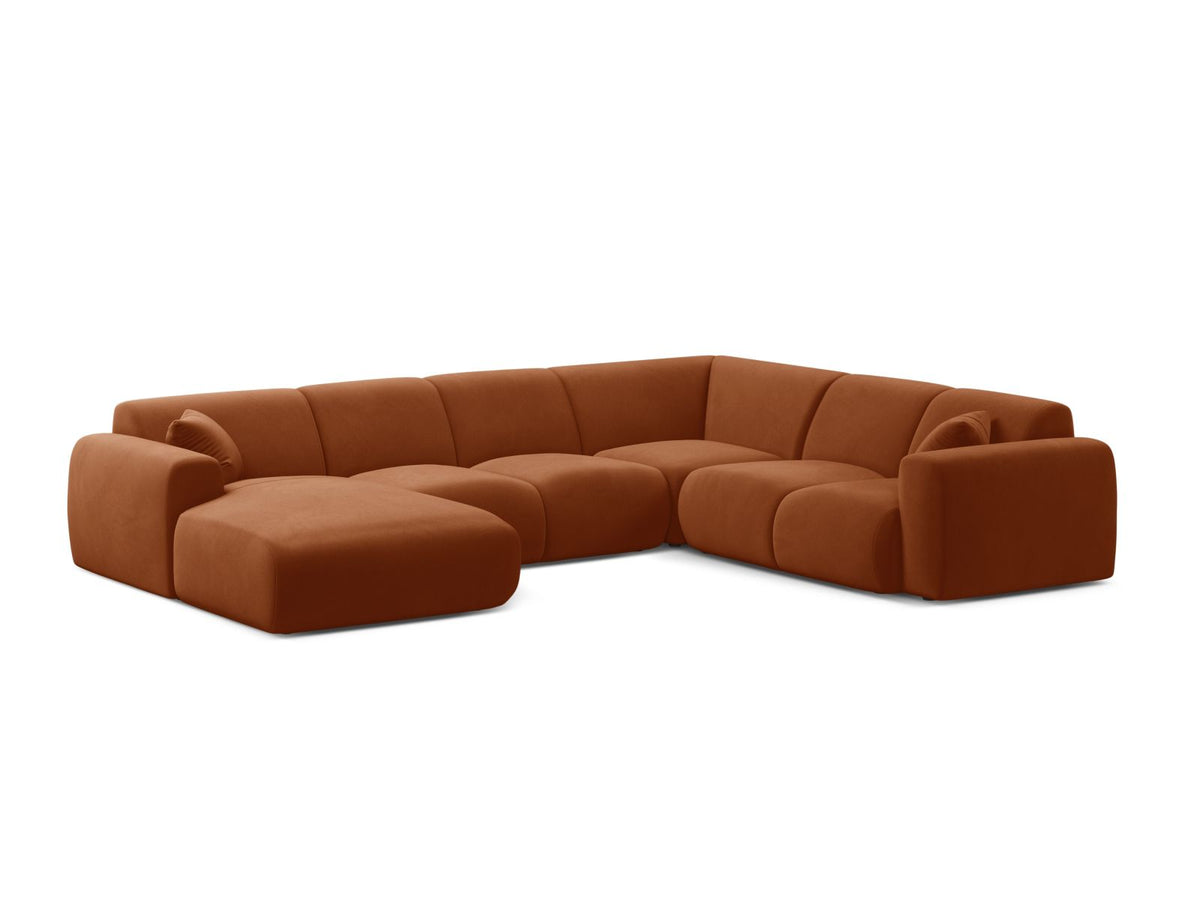 Molino — Panoramic Sofa Terracotta (Casino Terracota) Black Plastic Right