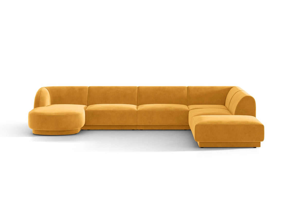 Miley — Panoramic Sofa Yellow (Venus 2917) Black Plastic Right
