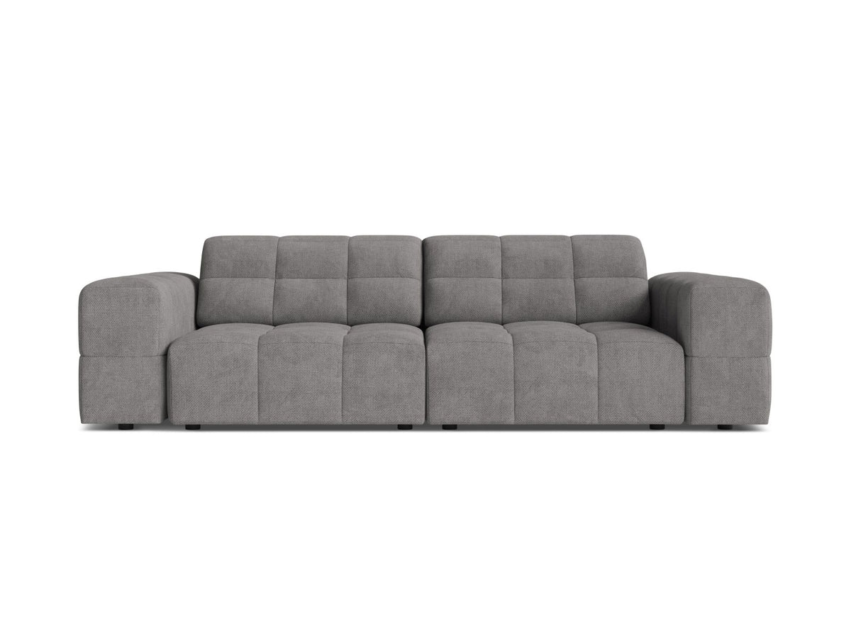 Jennifer — Sofa Light Grey (Eden 18 Grey) Black Plastic