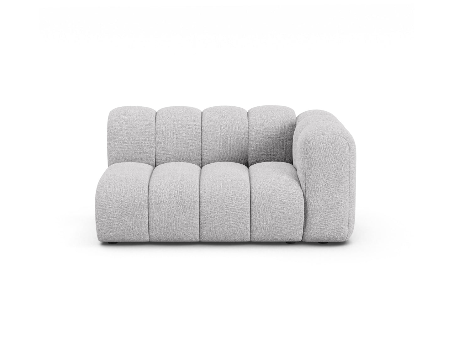 Lupine — Modular Sofa Light Grey (Baloo 2085) Black Plastic Right