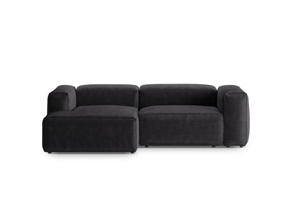 Bergamo — Corner Sofa Grey (Perla 35) Black Plastic Left