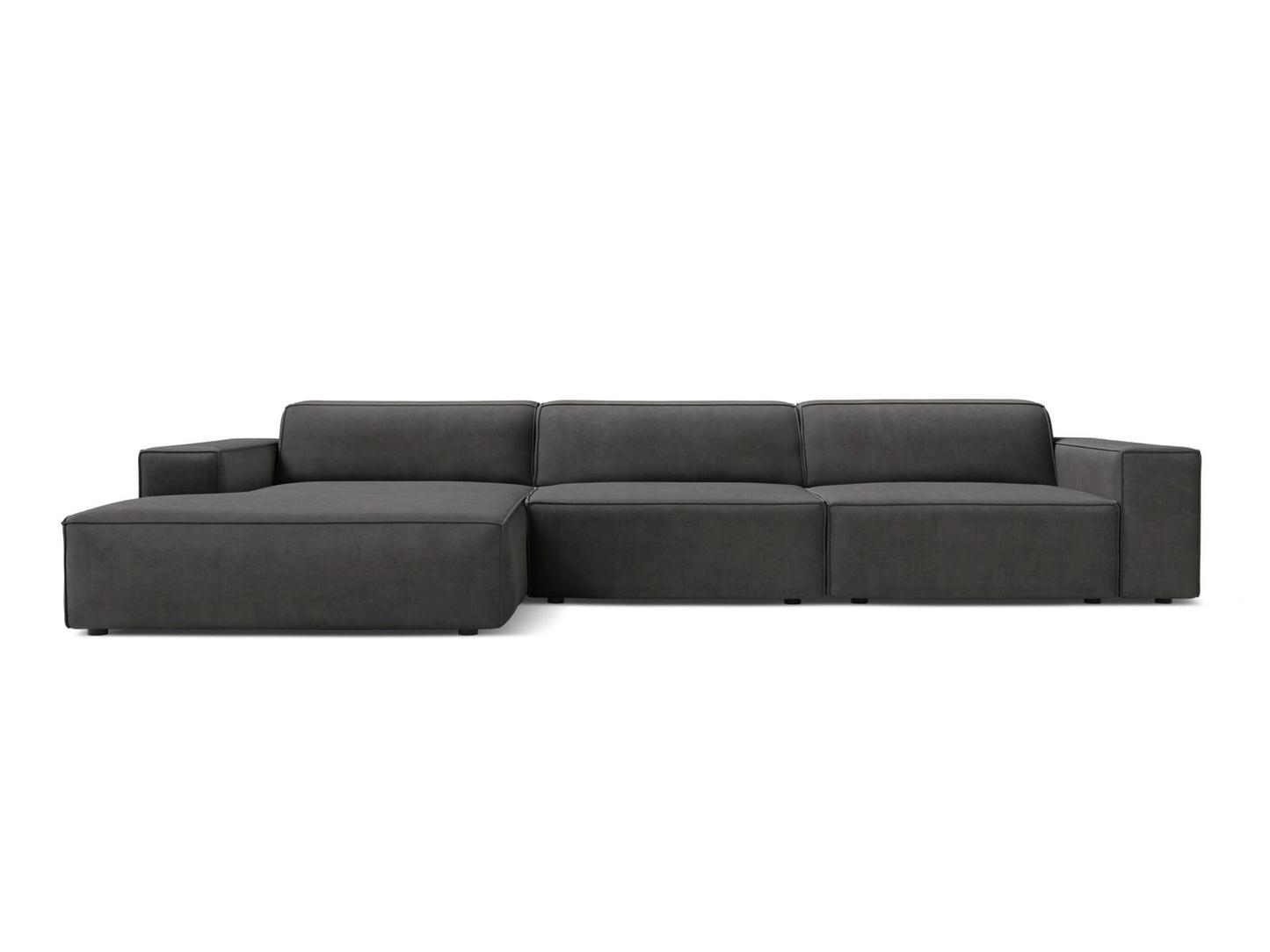 Jodie — Corner Sofa (284x162x77 cm) Grey (Bluvel 14) Left