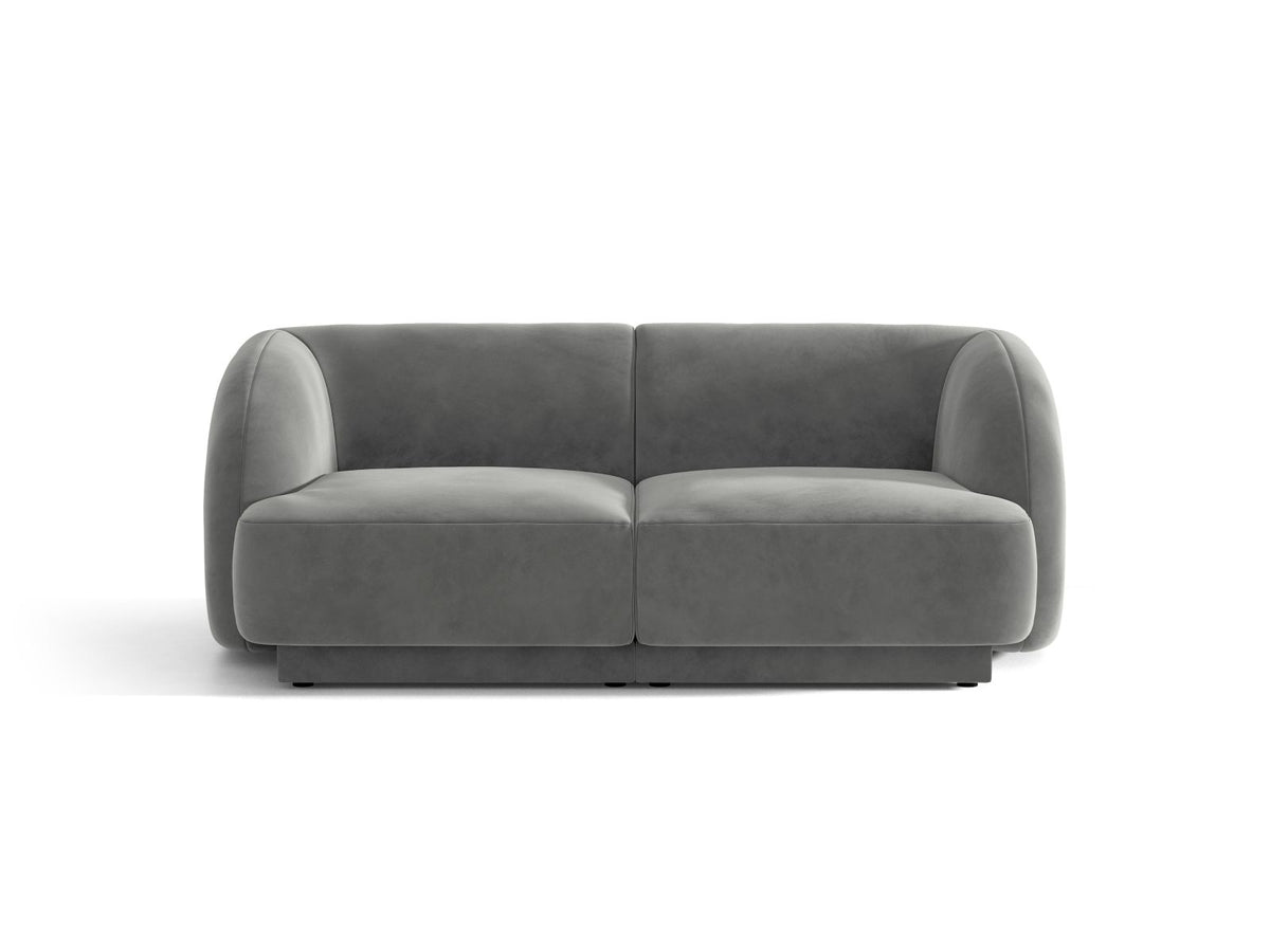 Miley — Sofa Light Grey (Venus 2929) Black Plastic