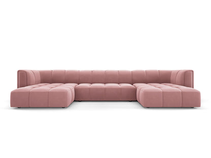 Moritz — Panoramic Sofa Pink (Bluvel 52) Black Plastic