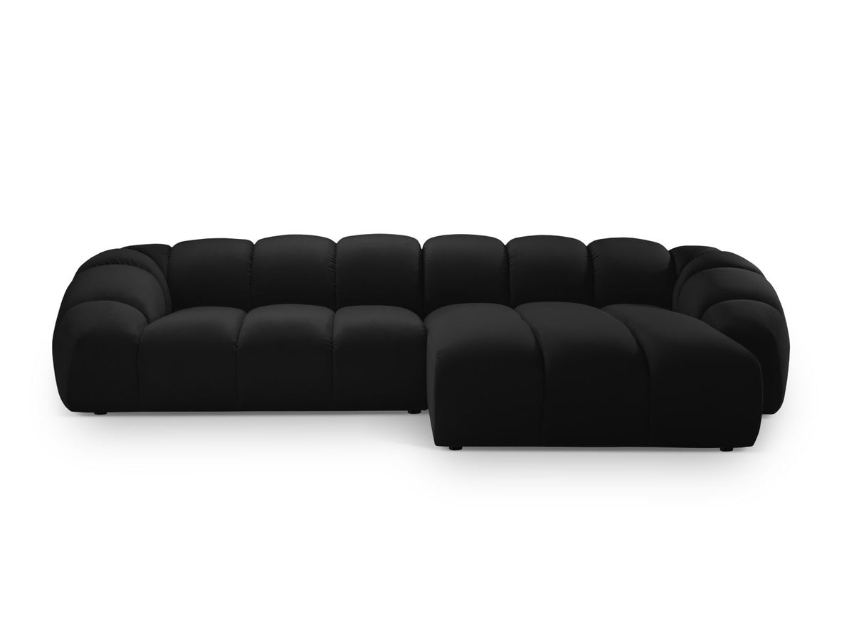 Diana — Corner Sofa Black (Salvador 19) Black Plastic Right