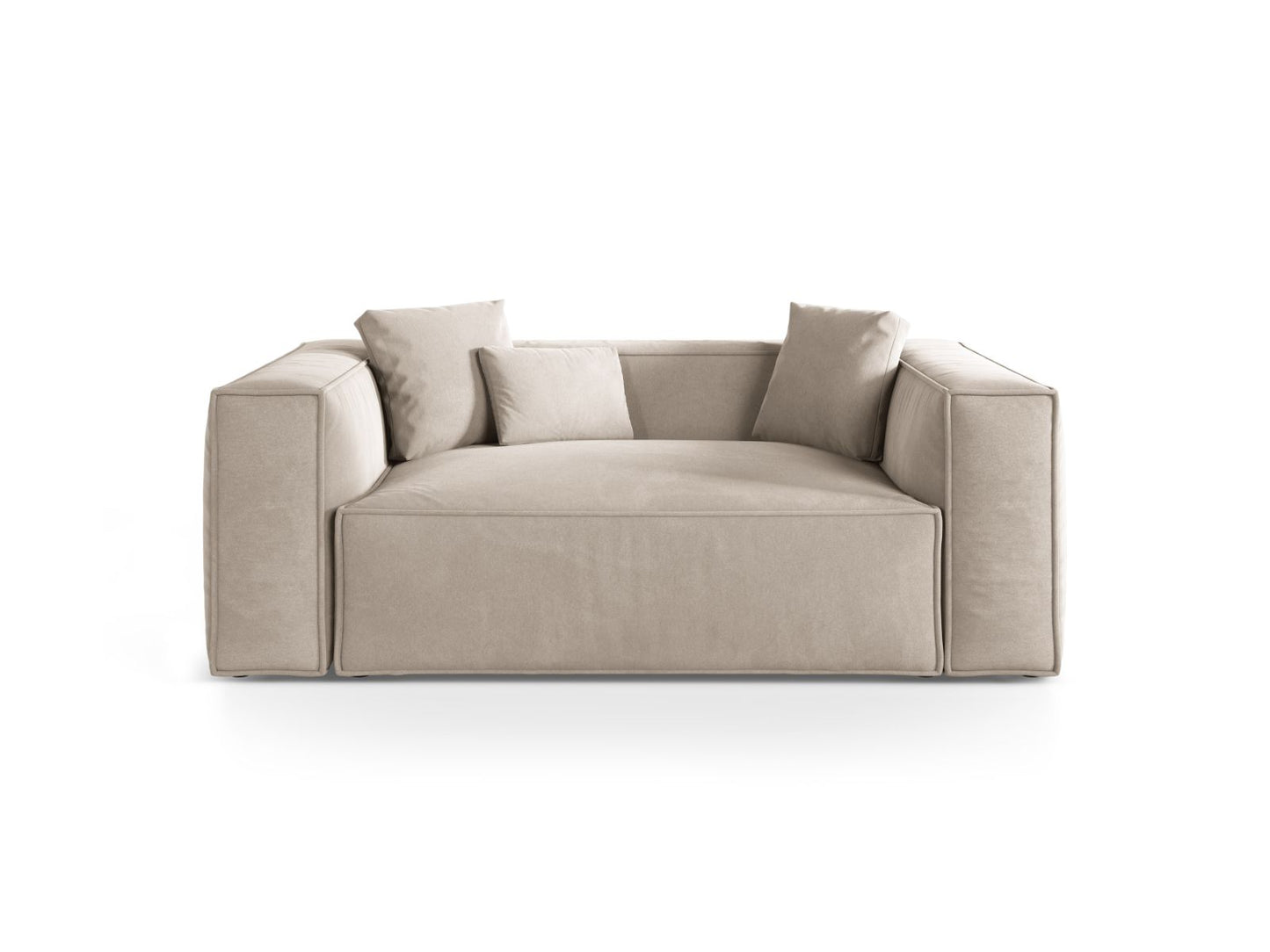 Aveiro — Sofa Light Beige (Casino Pearl) Black Plastic