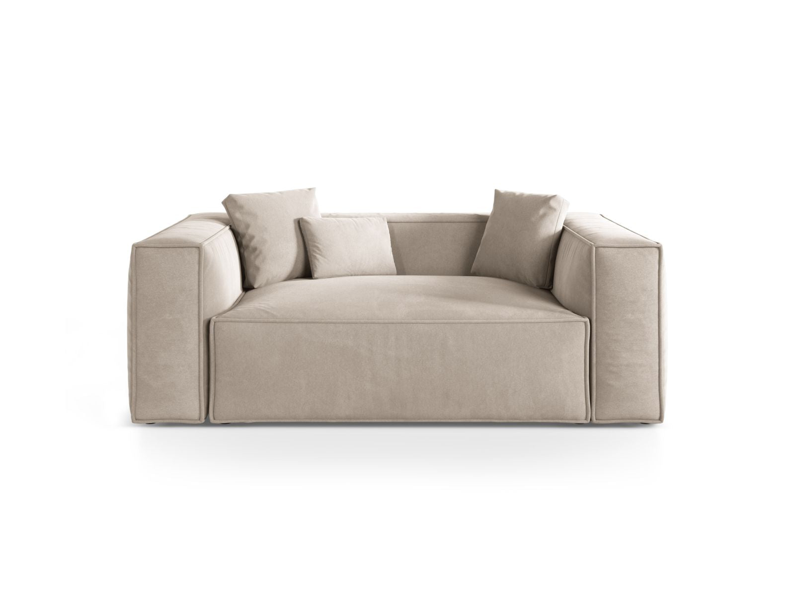 Aveiro — Sofa Light Beige (Casino Pearl) Black Plastic