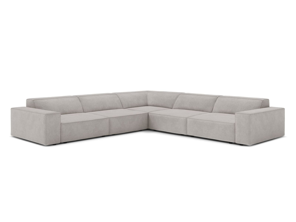 Jodie — Corner Sofa Light Grey (Liberty 18) Black Plastic