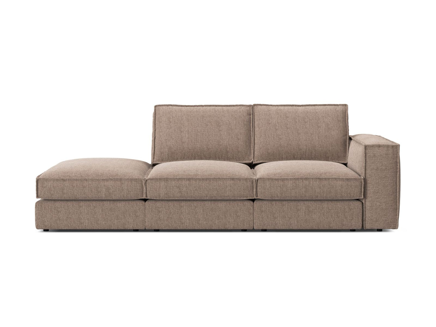 Pola — Sofa Light Brown (BABEL TAUPE) Black Plastic Left